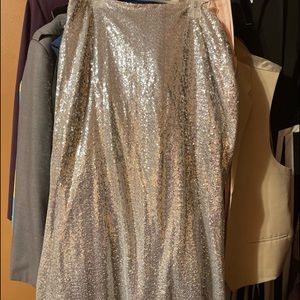 Silver Sequins long plus size skirt- never been worn